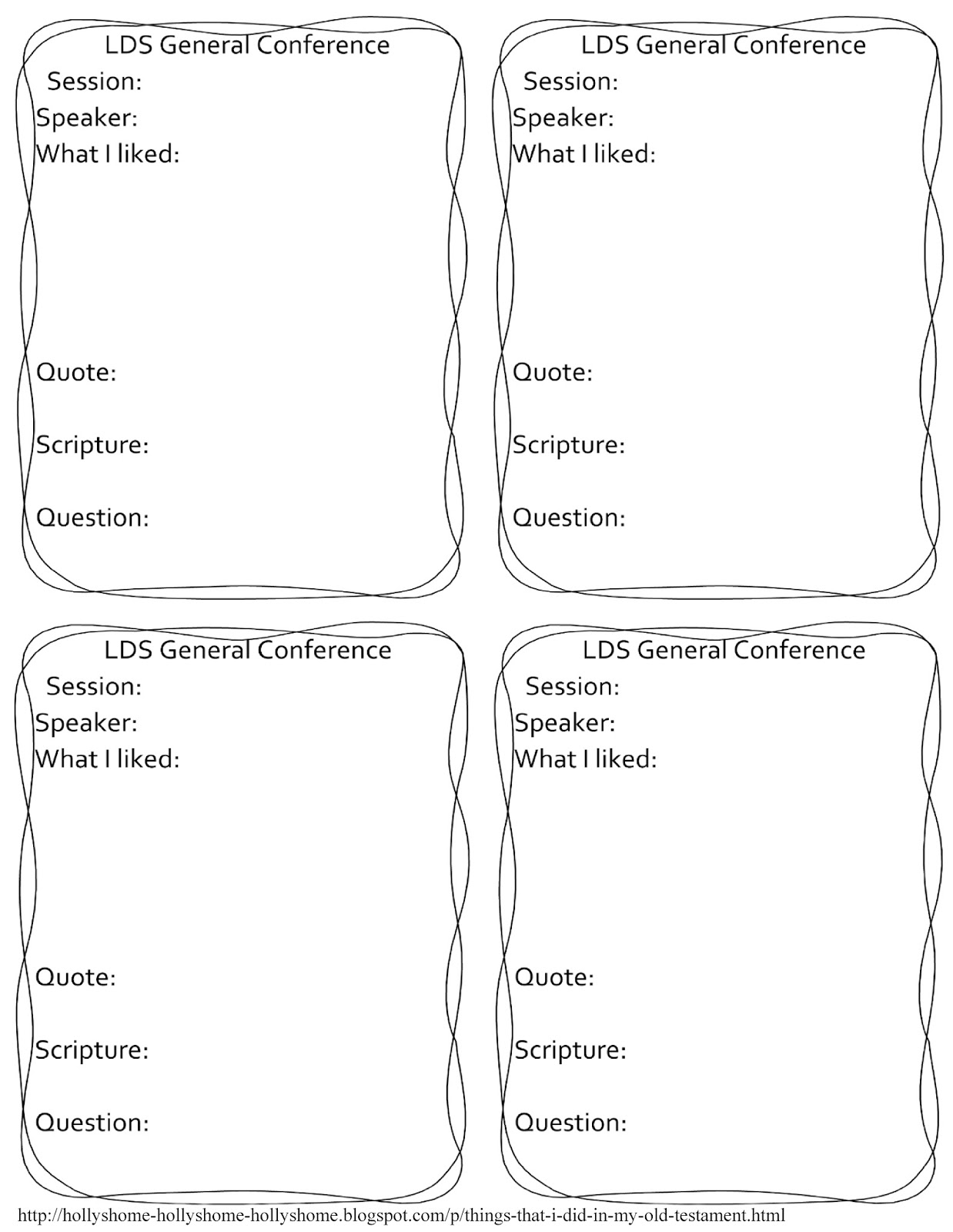 HollysHome Church Fun LDS Conference Note Taking