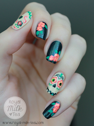 skull nail sugar designs dia muertos los nails skulls milk mexican tea halloween royal muertes dead fall amor eyes collect
