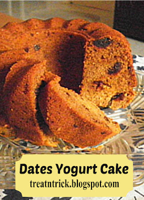Dates Yogurt Cake Recipe @ treatntrick.blogspot.com