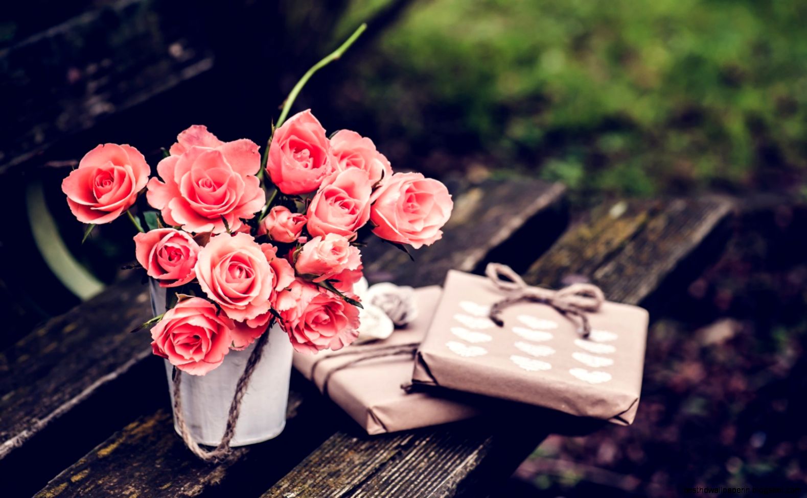 spink roses gifts hearts bench vintage photo hd wallpaper