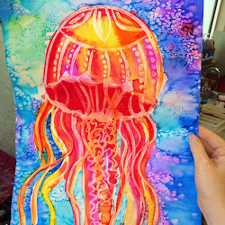 jellyfish watercolor resist class elementary smart cool lessons april projects salt colors showers painting water drawing activities classroom crafts warm
