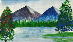 mountains easy painting simple serene everyone hope likes trees