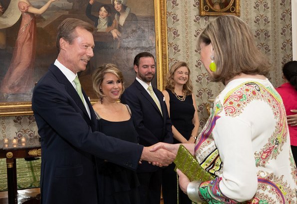 Grand Duke Henri, Grand Duchess Maria Teresa, Hereditary Grand Duke Guillaume and Hereditary Grand Duchess Stéphanie attended the dinner
