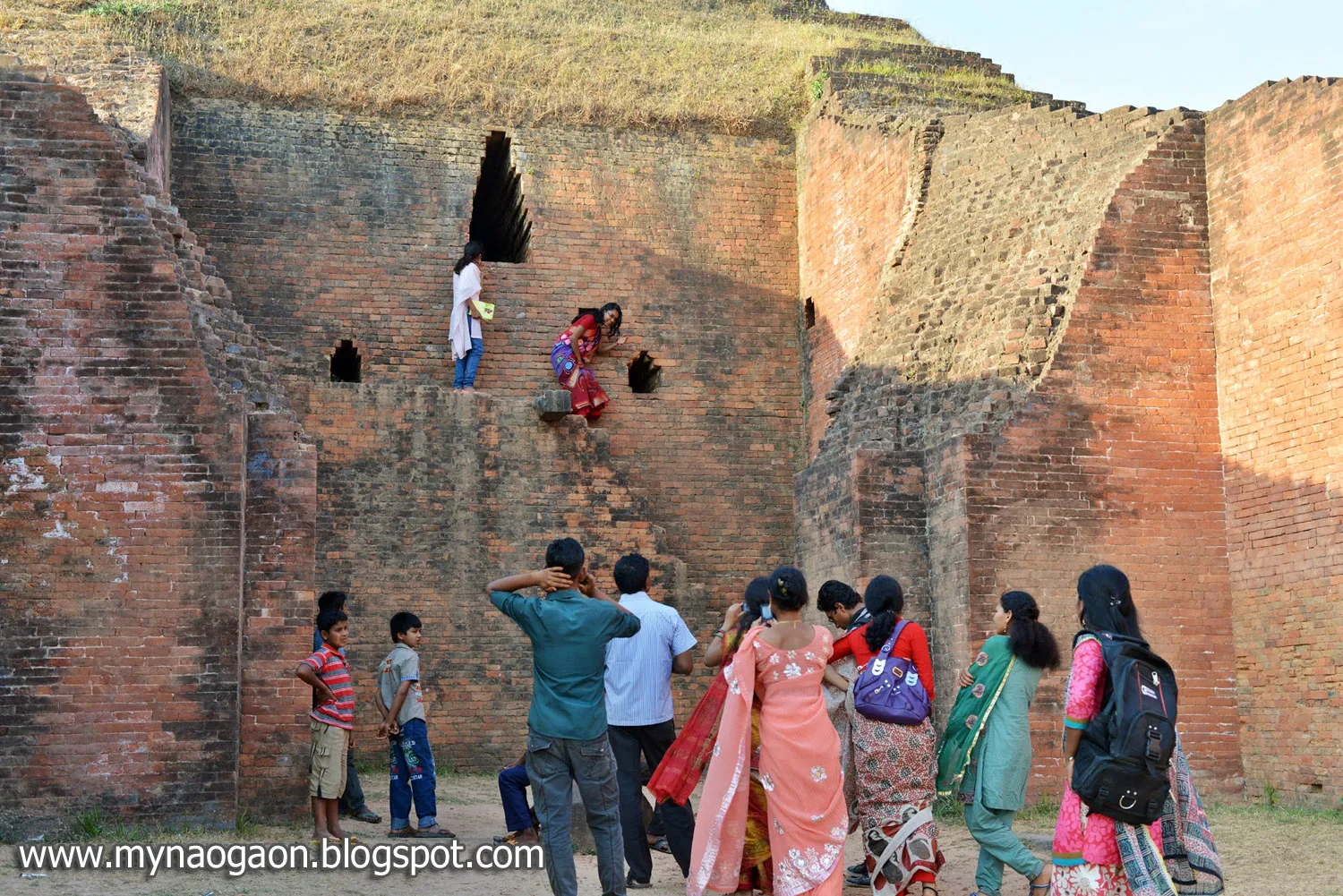 Some local visitors at Paharpur Vihara in 2013.