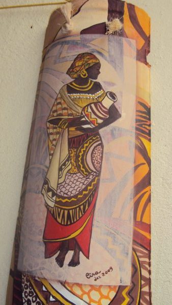 Africana, pintura acrílica sobre telha