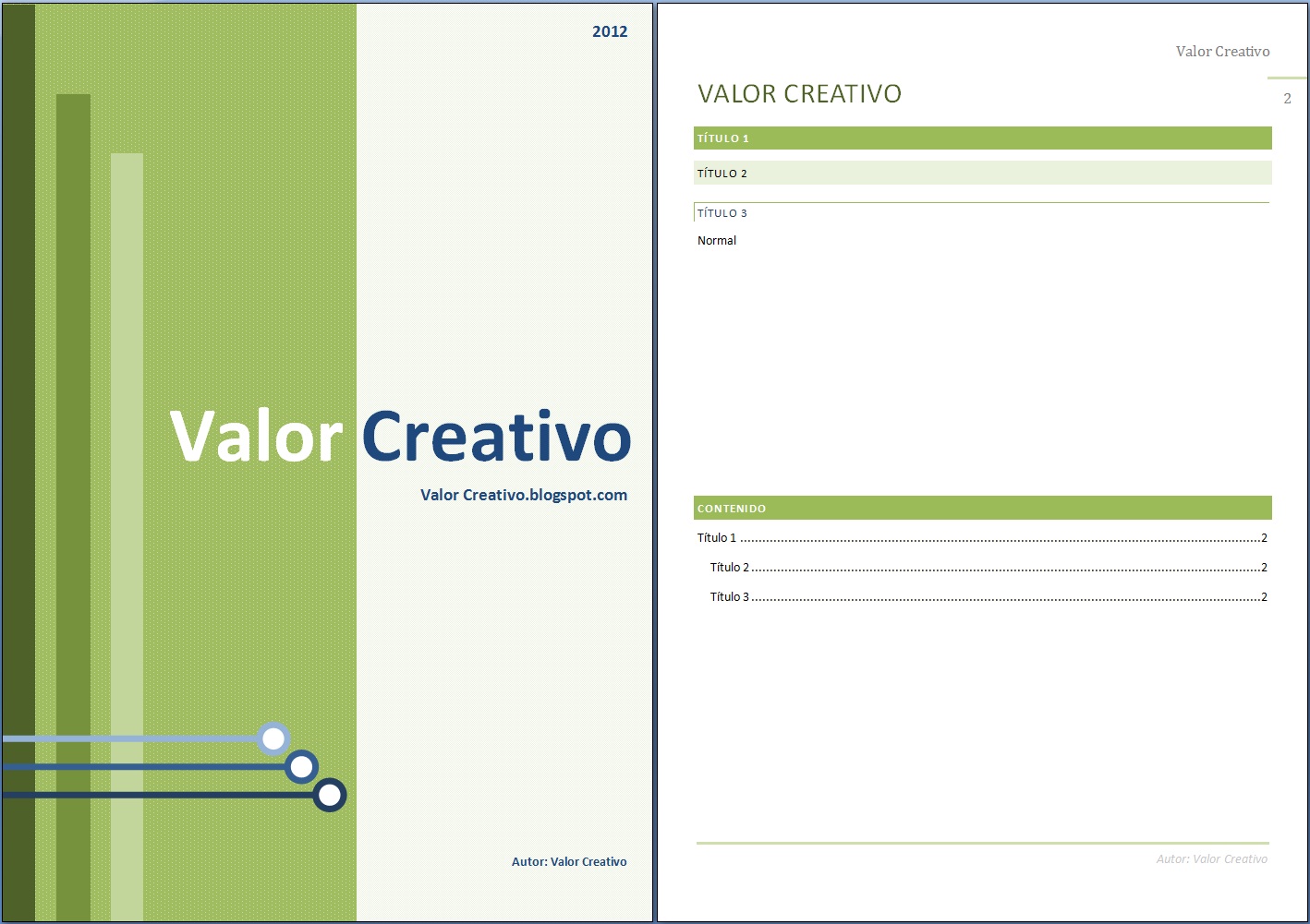 Valor Creativo Plantillas Word 2003 2007 2010 Y 2013