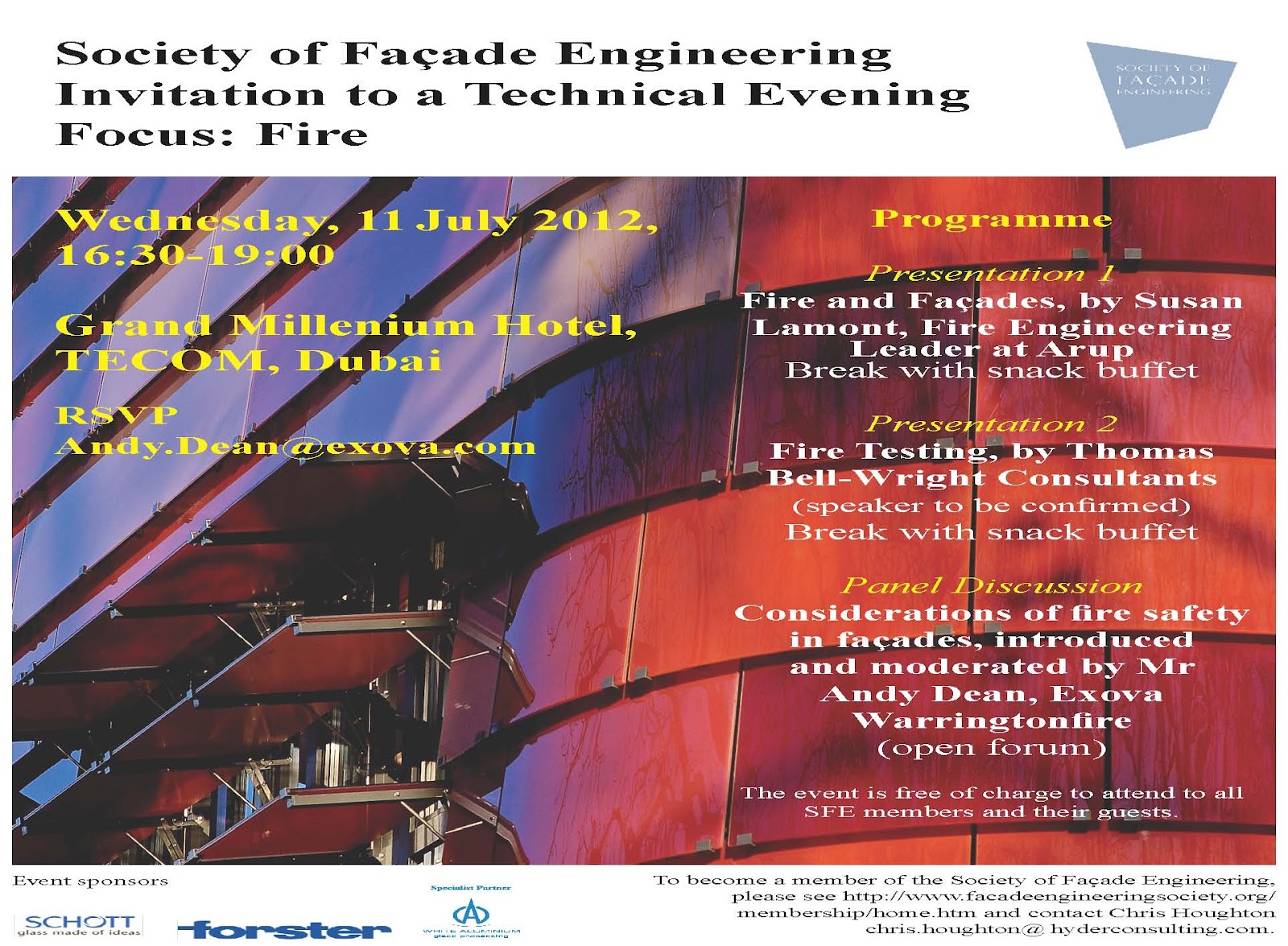 Façade Engineering Blog Technical event in Dubai. Topic Fire rating