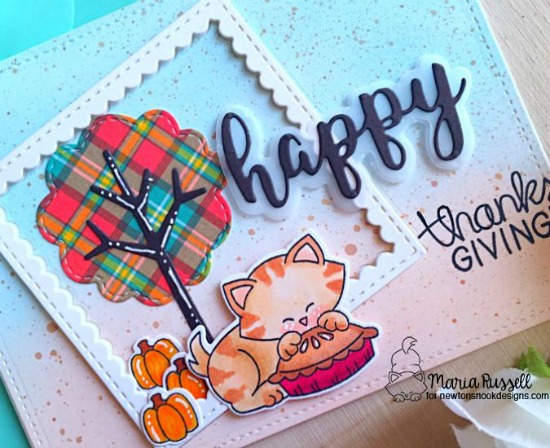 Thanksgiving Card by Maria Russell | Newton's Thanksgiving Stamp Set by Newton's Nook Designs #newtonsnook #handmade