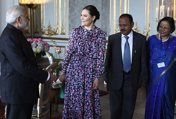 King Carl Gustaf and Crown Princess Victoria received Prime Minister Narendra Modi of India at Royal Palace. Prime Ministers at India-Nordic summit