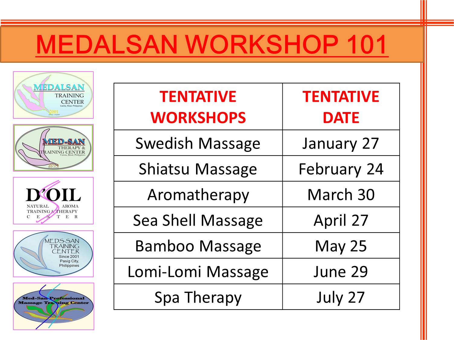 Regular Seminar-Workshop 101