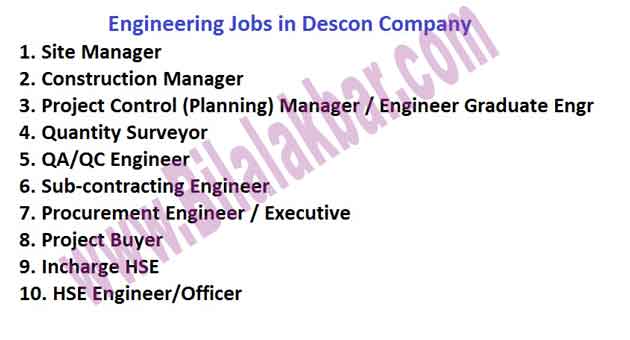 Engineering Jobs in Descon Company (Construction Division) last date 24 Feb 2017