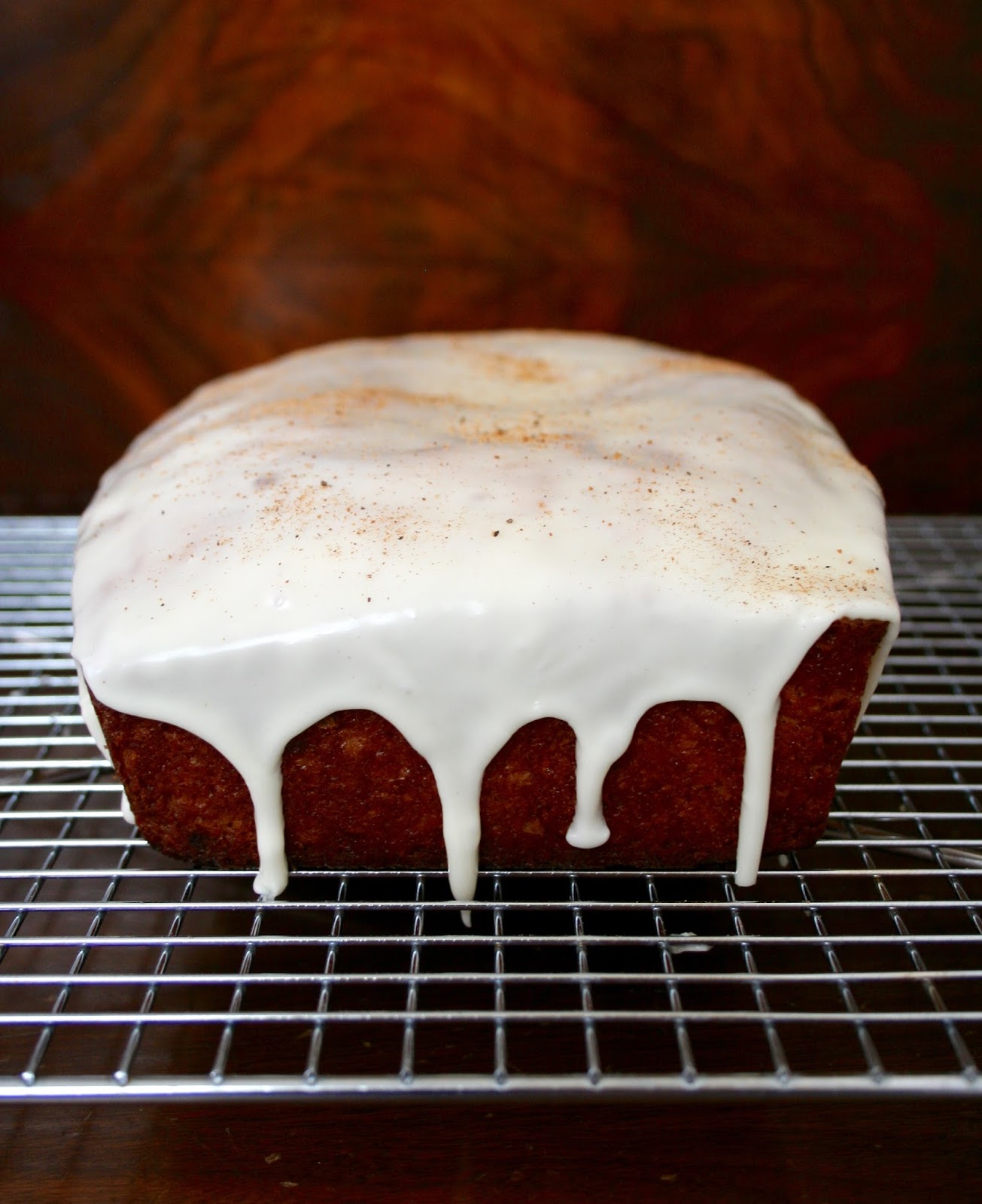 Eggnog Banana Bread with Eggnog Glaze
