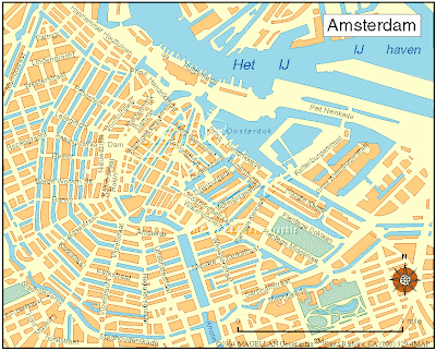 amsterdam map tourist netherlands airport location road
