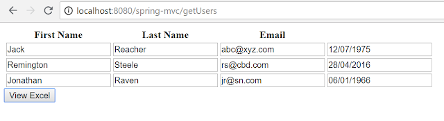 Spring MVC excel generation