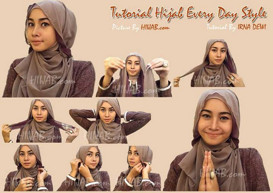 Cara memakai jilbab