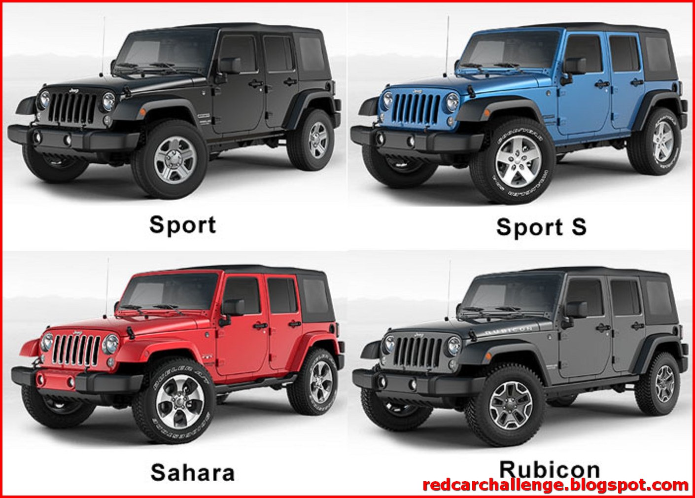 Jeep Wrangler Unlimited Model Differences