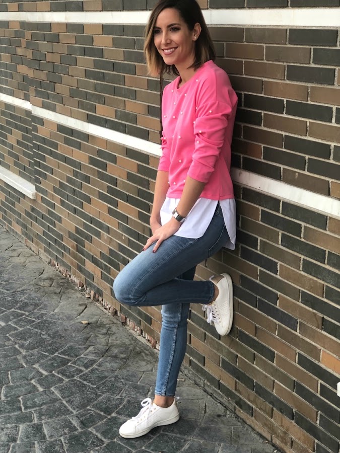 Fitness And Chicness-Camiseta Rosa Perlas Vestido y Tacón-4