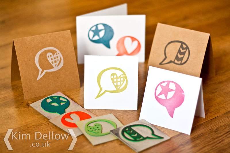 Greeting cards made with the DIY stamps Greeting cards made with the DIY stamps