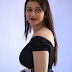 Beautiful Telugu Girl Mannara Chopra Long Hair In Mini Black Dress
