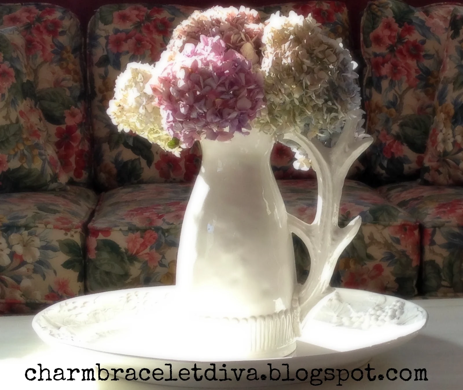 Hydrangeas Anthropologie Surroyal pitcher vase