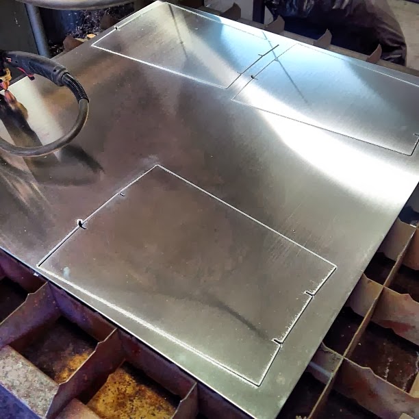 Racer X Fabrication Intake Plenums in Process