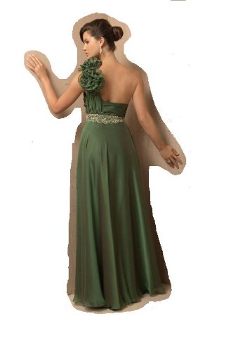 Jovani 2246 Green Asymmetrical Floral Gown Dress Evening 12 Jovani Dress