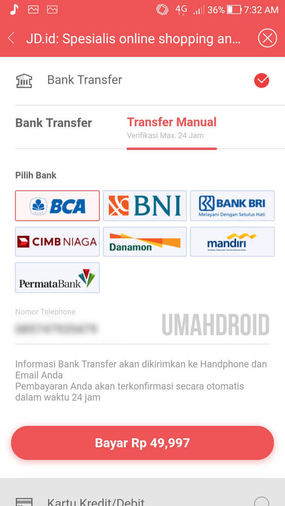 Cara pembayaran jd id bank transfer