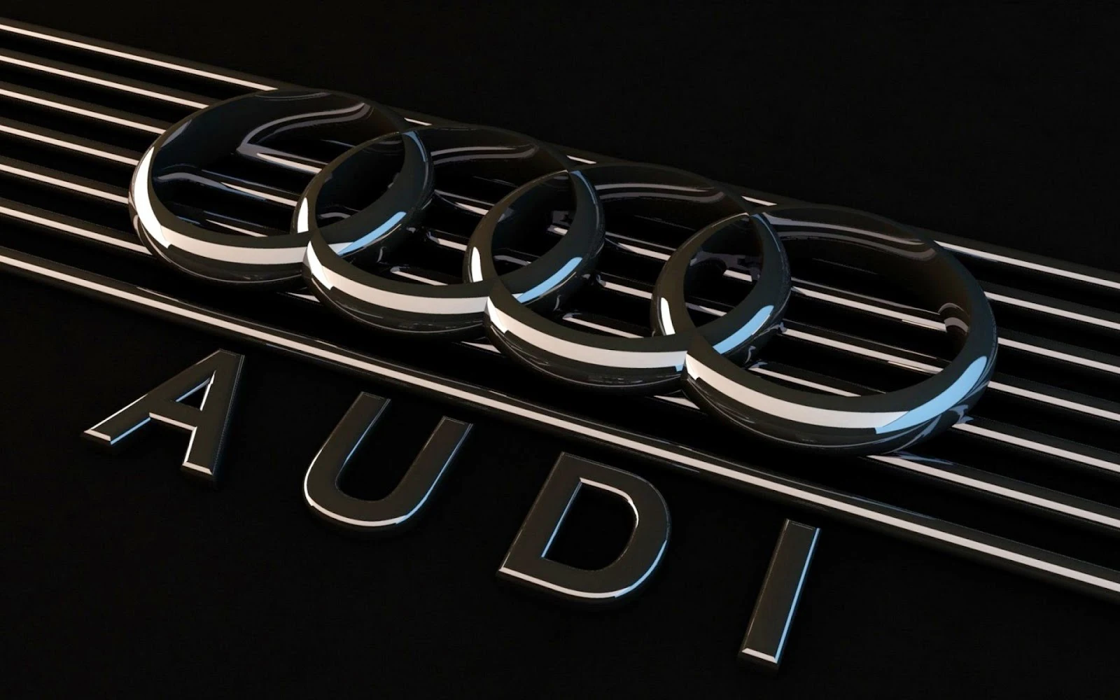 Zwarte Audi wallpaper in 3D met naam Audi en logo