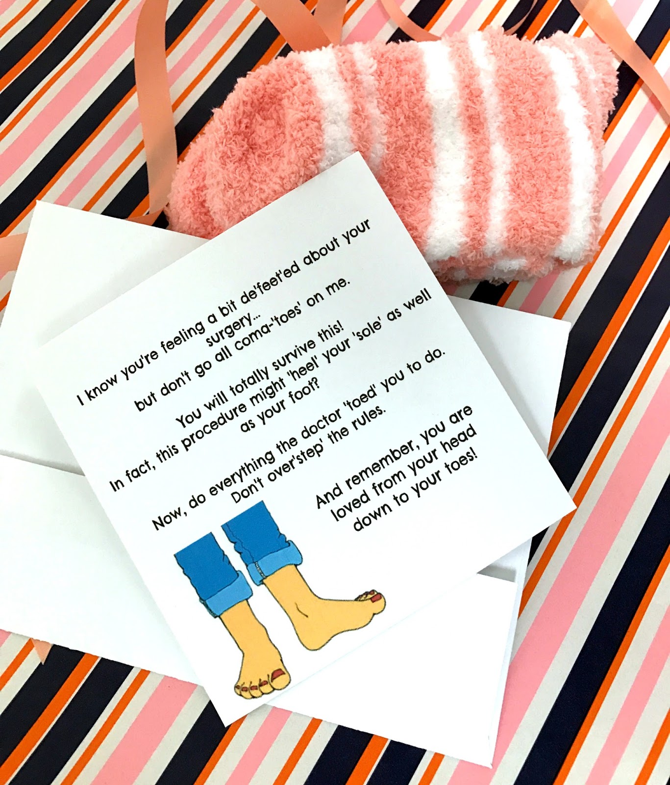 michelle paige blogs Foot and Toe Surgery Pun card