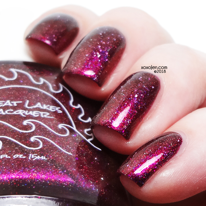 xoxoJen's swatch of Great Lakes Lacquer for Polish Pick Up: Redrum