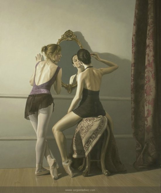 Sergio Martínez arte pinturas retratos hiper-realistas mulheres dançarinas
