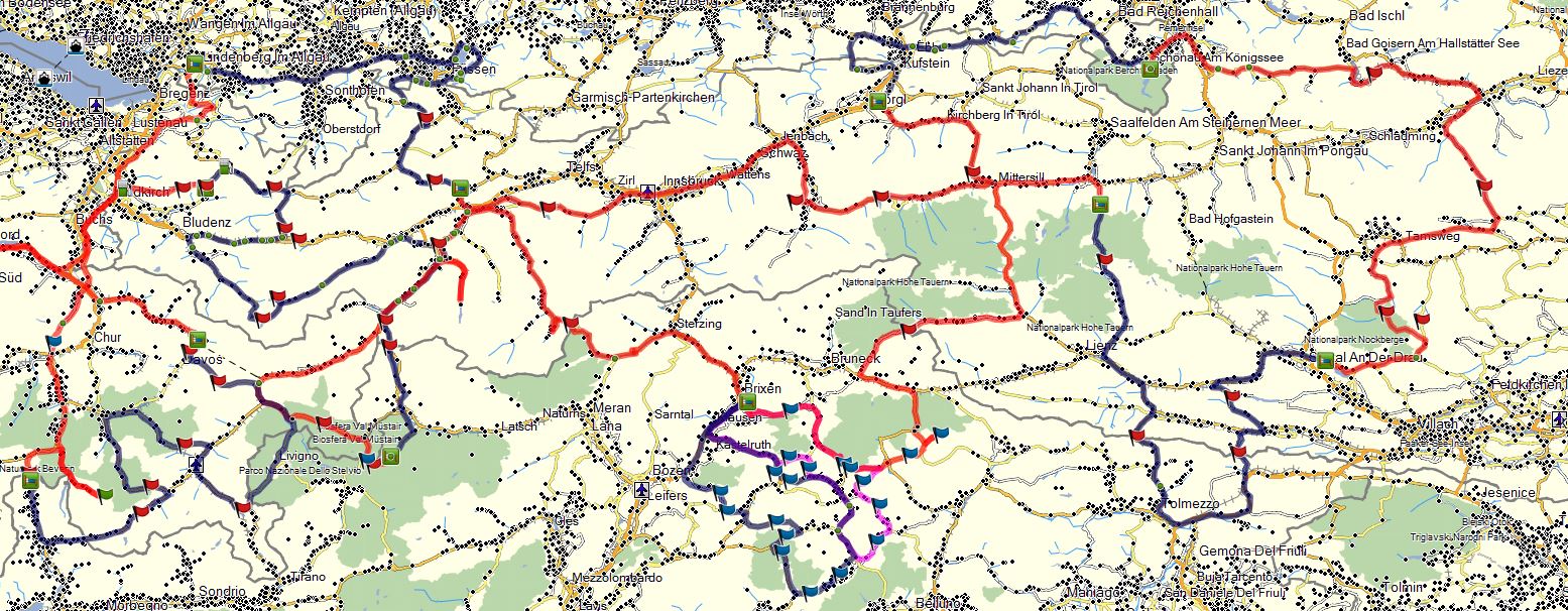 Auftakt zur Alpentour 2015, Österreich, Dolomiten, Allgäu und