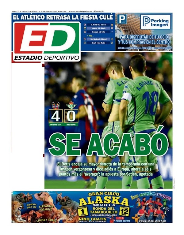 Betis, Estadio Deportivo: "Se acabó" Betis, Estadio Deportivo: "Se acabó"