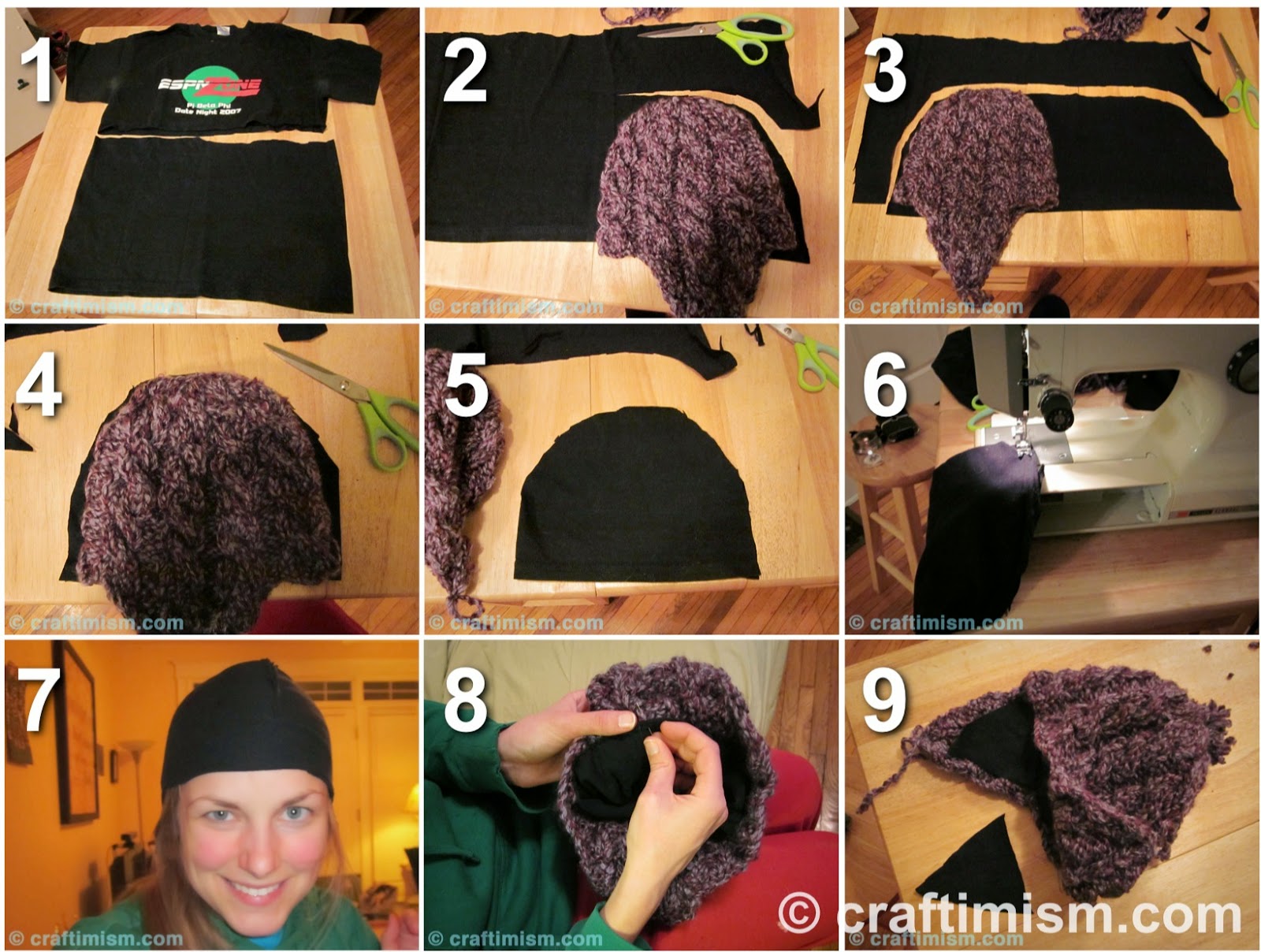 Craftimism Tshirt Lining for Knit Hats Tutorial