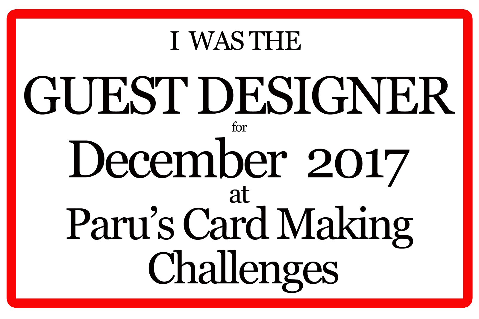 Guest Designer - Dec 17