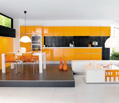decora y disena: COCINAS COLOR NARANJA