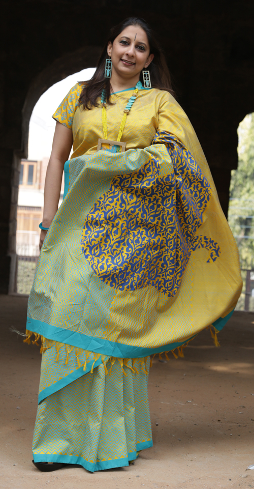 Saree, Design, Block Printing, textiles, wooden blocks, block print textiles,