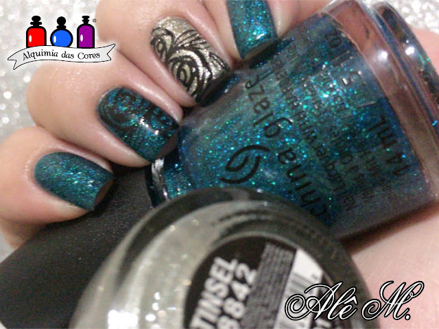 China Glaze, China Glaze Give Me The Green Light,China Glaze New Bohemian Luster Chrome Collection Fall 2012, Deviantly Daring, Rare & Radiant, Duochrome, Tinsel, China Glaze Love You Snow Much 2009, YZWLE02, Orly Peel Off One Night Stand, DRK Nails, Extra Black DRK Nails, Alê M.
