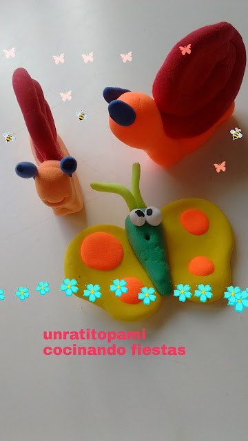 animales bosque-caracol-mariposa-pasta-modelar-manualidades