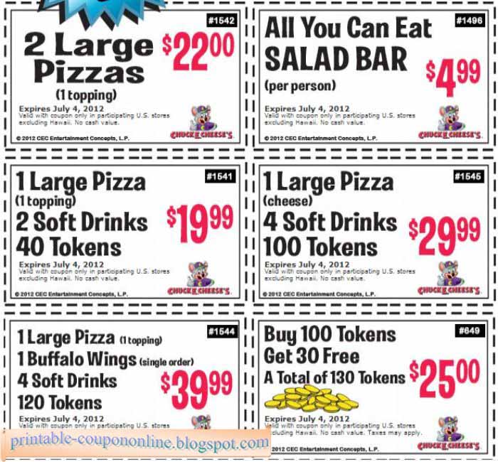 Printable Coupons 2023 Chuck E Cheese Coupons