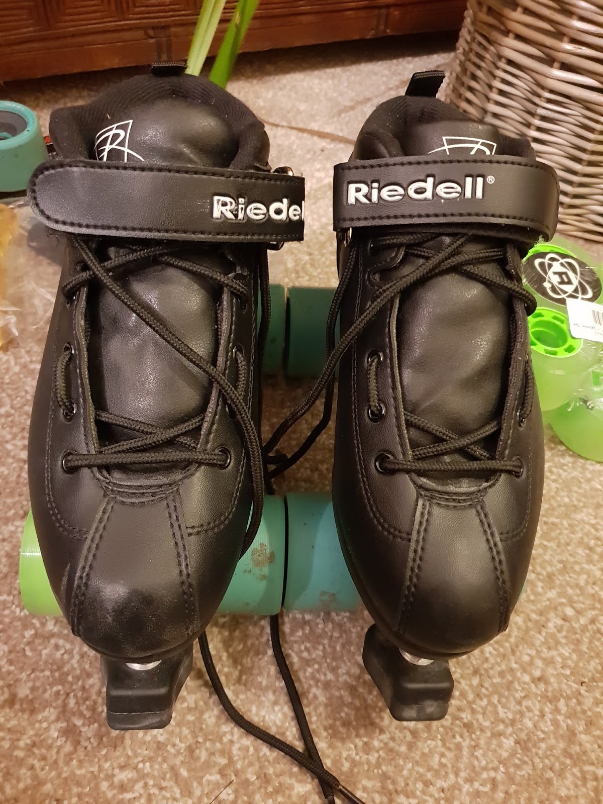 Changing the cushions, bearings and wheels on my derby skates.