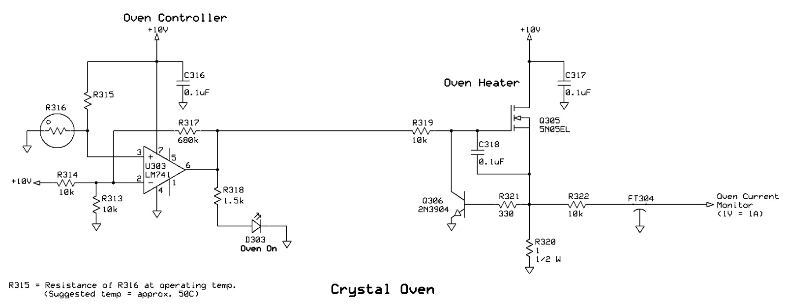 Oven Controlled Crystal Oscillator Schematic