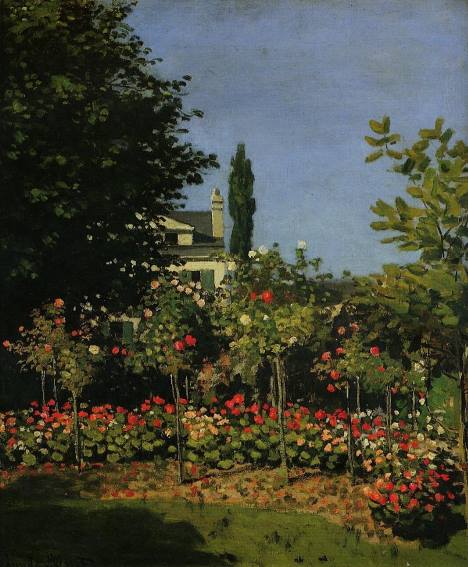 Jardim florido, pintura de Monet.