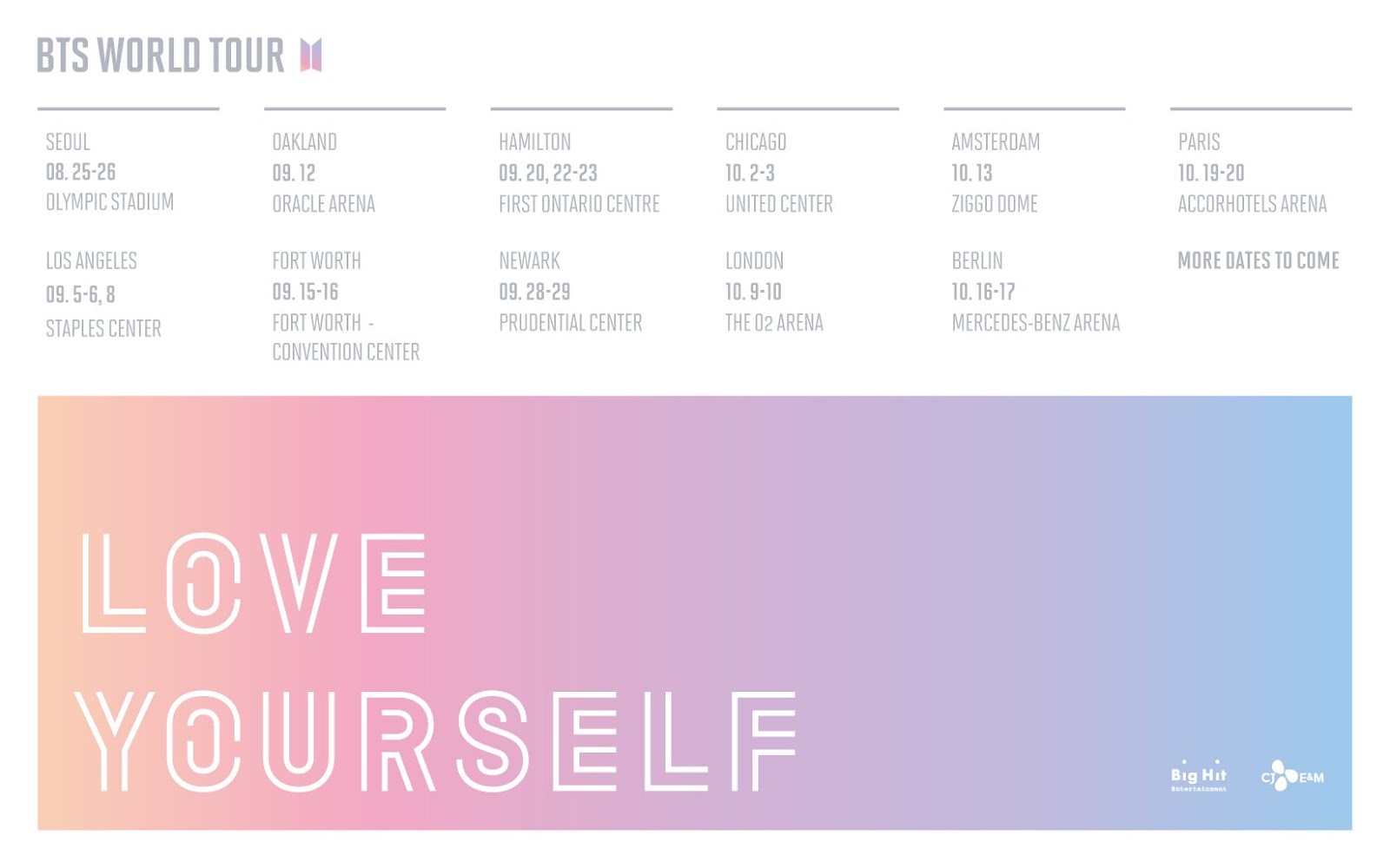 CONCERT WATCH: BTS - Tickets on Sale in May for "Love Yourself" World