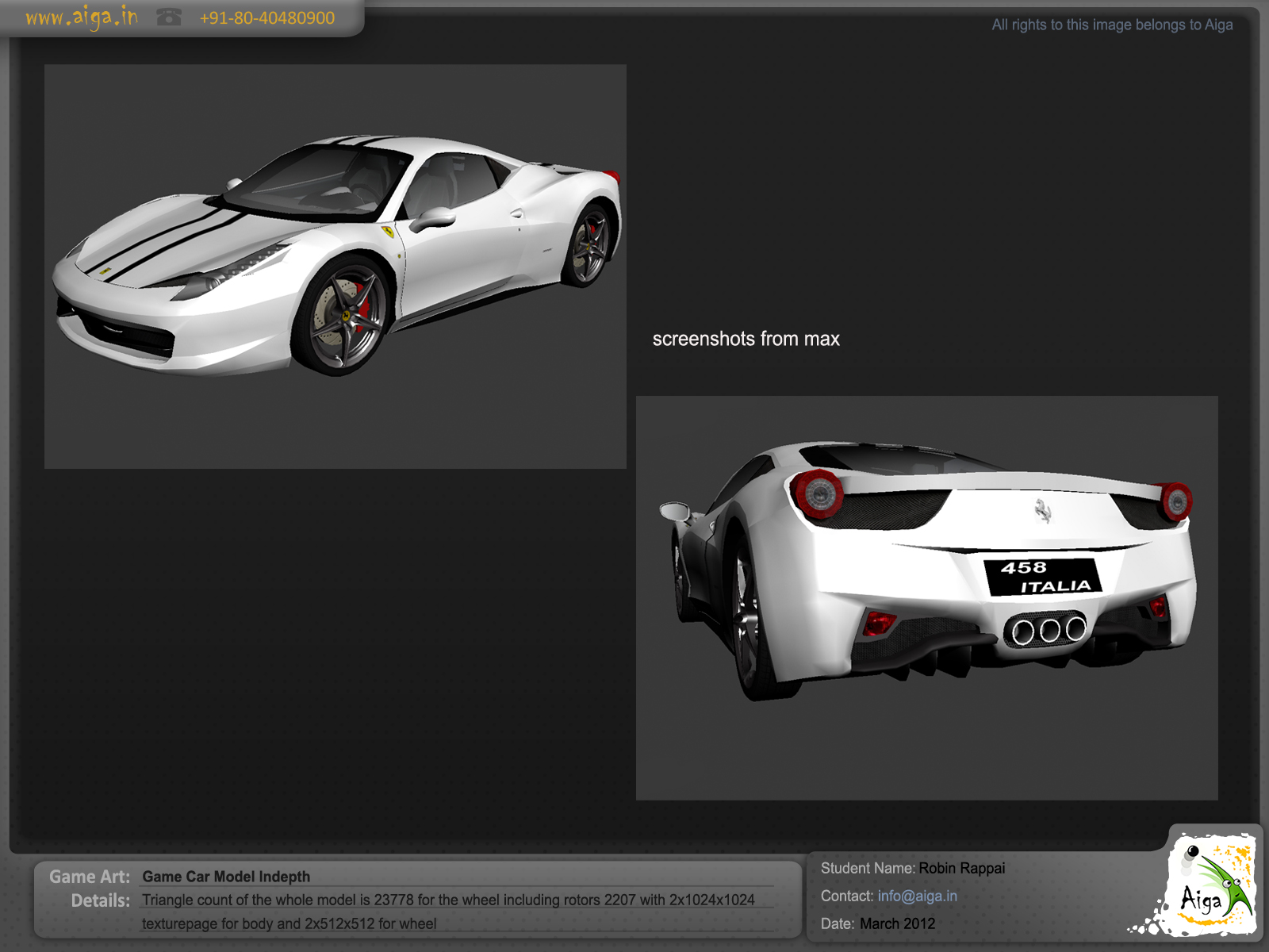 Robin Rappai game art portfolio Game Car Model Indepth