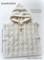 knit patterns, how to knit, poncho with hood, toddler,