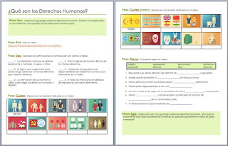  Understanding human rights - A comprehension activity for intermediate Spanish students. Free from AnneK at Confesiones y Realidades Blog.  