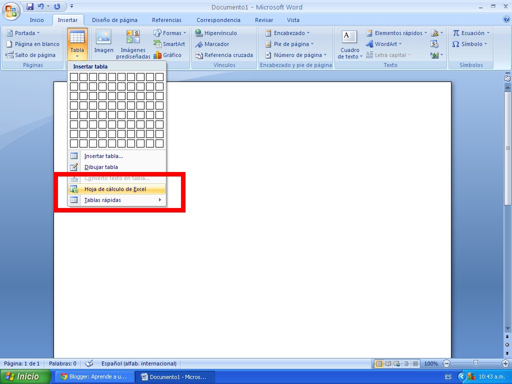 Aprende a utilizar. Insertar una tabla desde un archivo de Excel en word