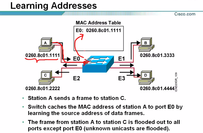 Show mac address table. Show mac address table