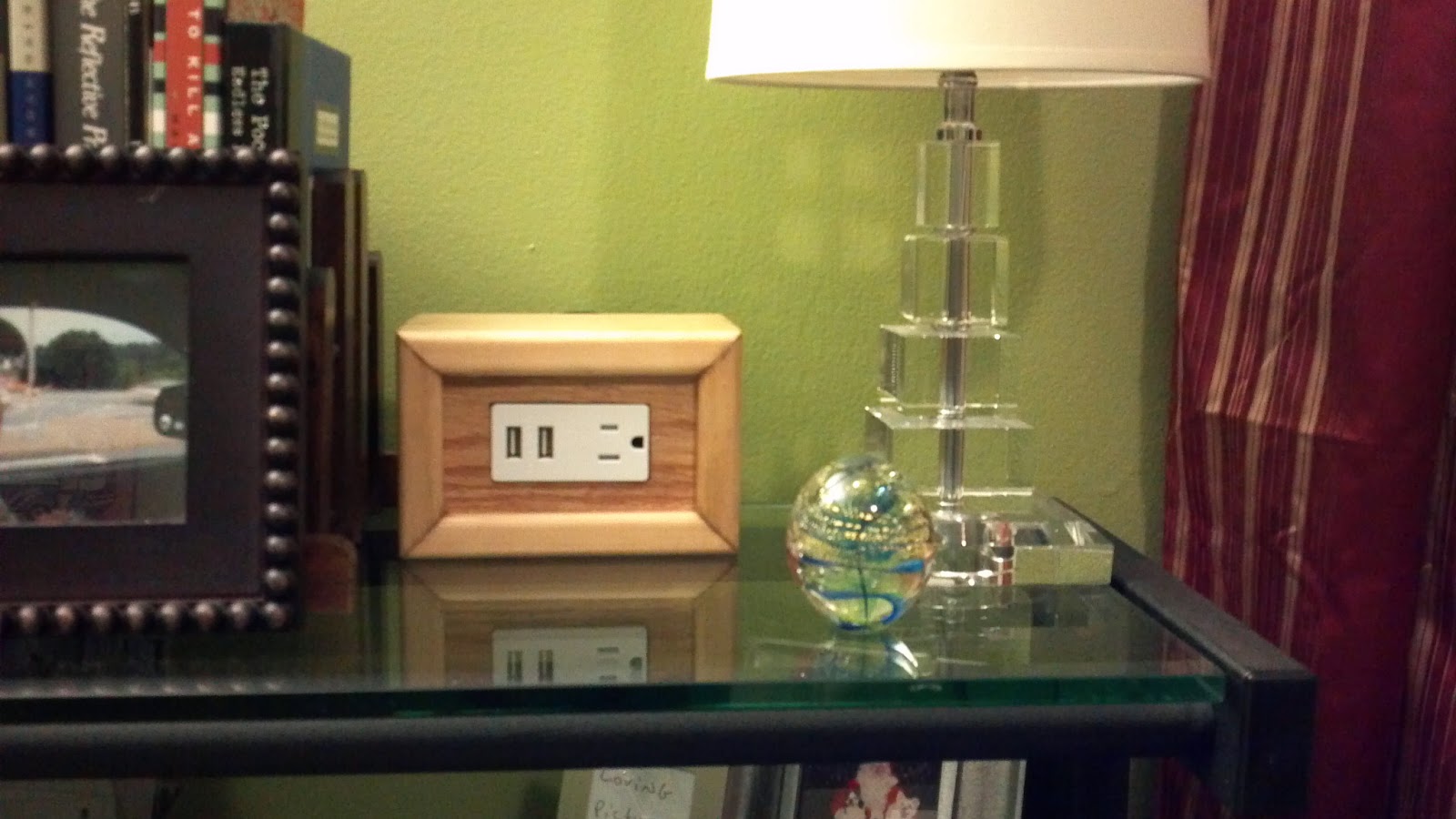 Lilly's Crazy Home Fancy wooden USB wall outlet cover